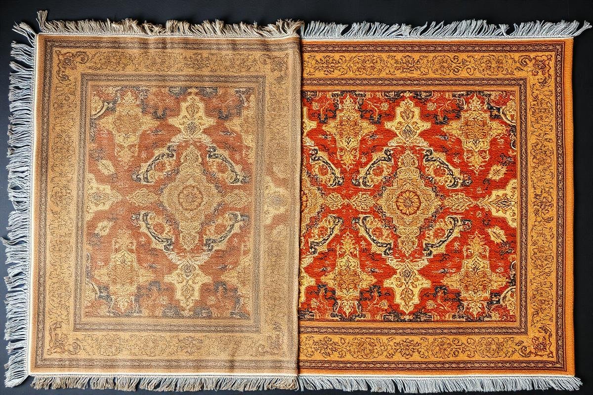 Antes e depois de tapete